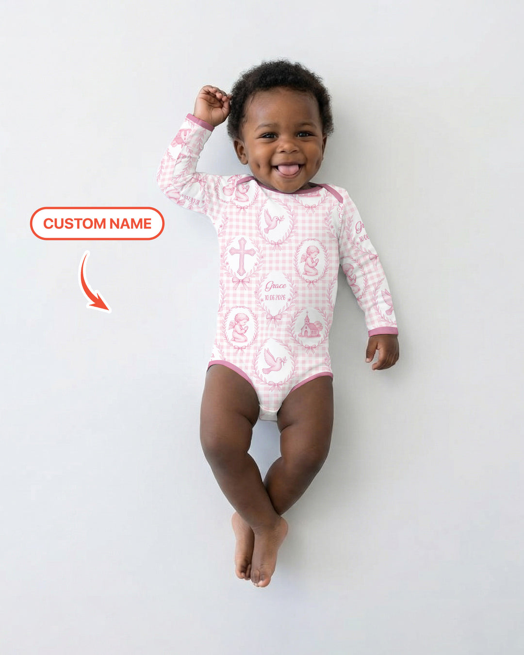 Gerippte Babykleidung mit individuellem Foto - Weich &amp; Skizzenhaft