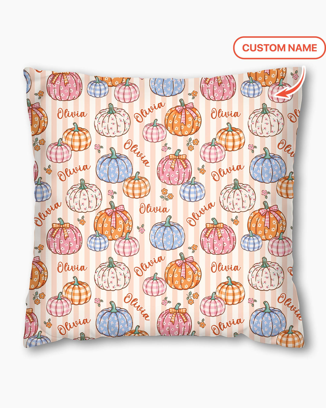 Custom Name Pumpkin Patch Bamboo Pillow Case