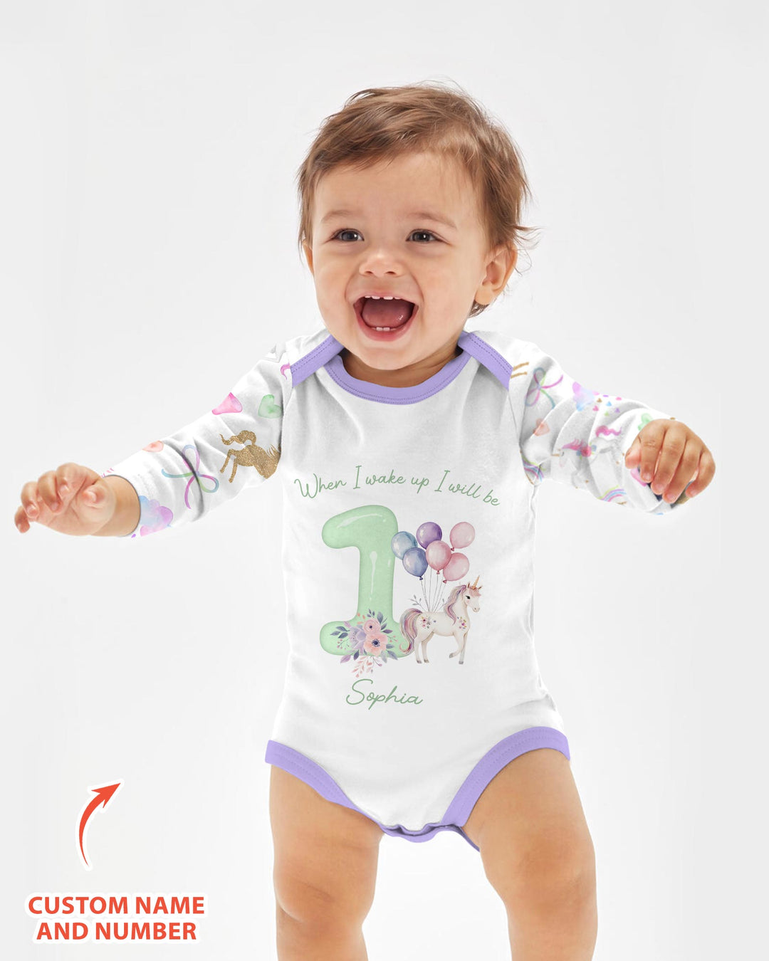 Gerippte Babykleidung mit individuellem Foto - Weich &amp; Skizzenhaft