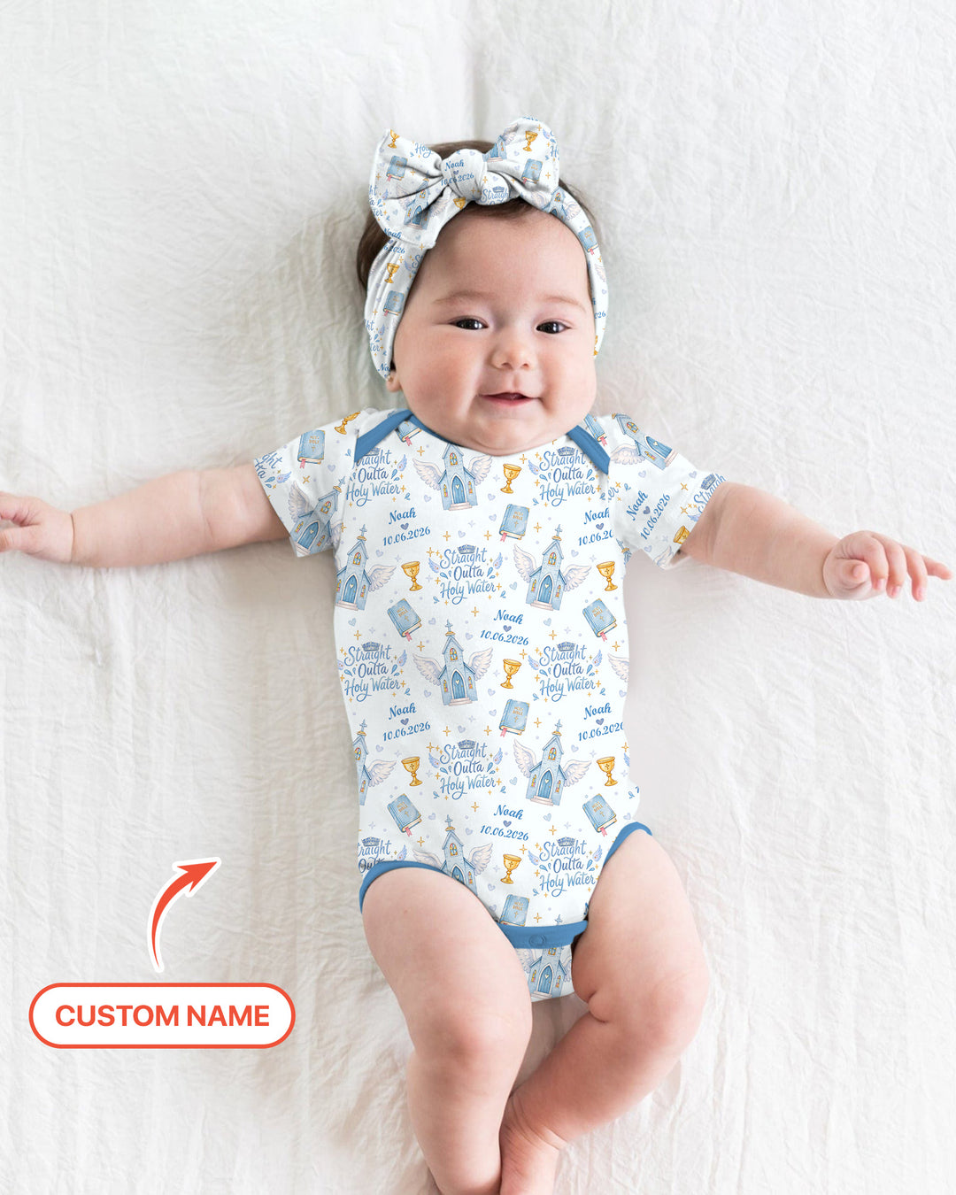Gerippte Babykleidung mit individuellem Foto - Weich &amp; Skizzenhaft