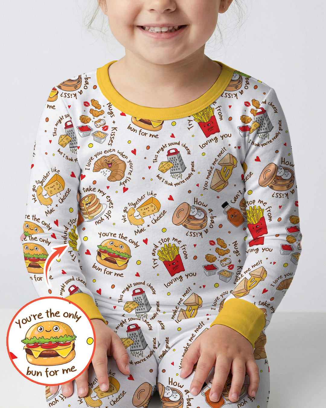 Food Puns Love Bamboo Two Piece Long Sleeve Pajama Set