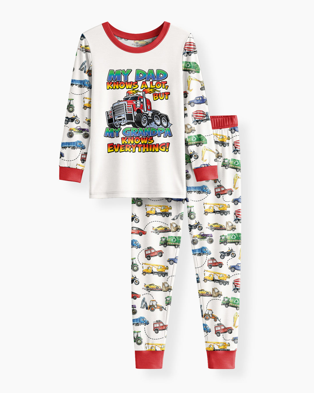 My Dad Knows A Lots But my Grandpa Knows Everything Bamboo Two Piece Long Sleeve Pajama Set