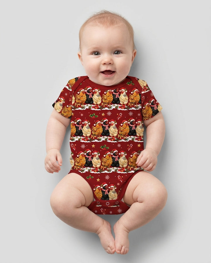 Farm Chicken Christmas Bamboo Bodysuit