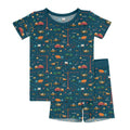 Dark Slate Gray Construction Two-Piece Short Sleeve Shorts Pajama Set , Dark Slate Gray Construction Two-Piece Short Sleeve Shorts Pajama Set - 12-18M
