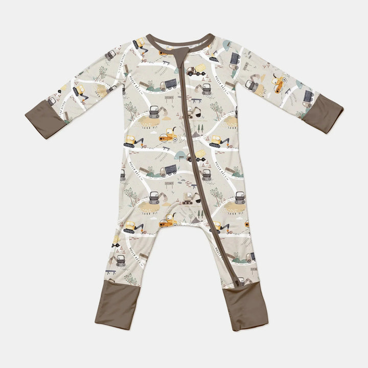 Diggers Route Map Convertible Zippered Romper , Diggers Route Map Convertible Zippered Romper - 0-3M