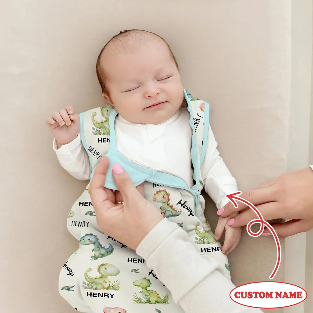 Dinosaur Custom Name Sleep Bag 1.0 TOG , Dinosaur Custom Name Sleep Bag 1.0 TOG - XS