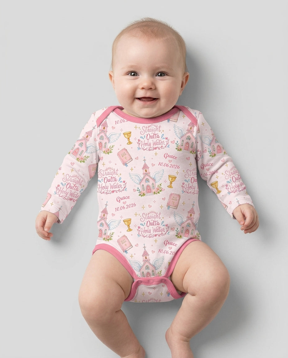 Gerippte Babykleidung mit individuellem Foto - Weich &amp; Skizzenhaft