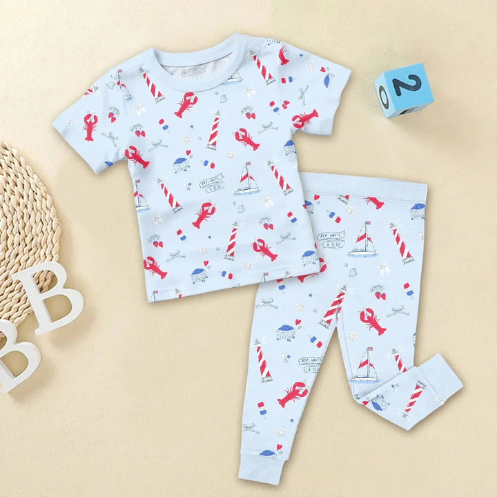 East Coast Two Piece Short Sleeve Pajama Set , East Coast Two Piece Short Sleeve Pajama Set - 12-18M