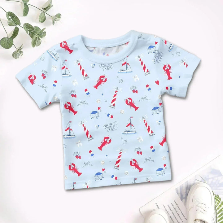 East Coast Two Piece Short Sleeve Shorts Pajama Set , East Coast Two Piece Short Sleeve Shorts Pajama Set - 12-18M
