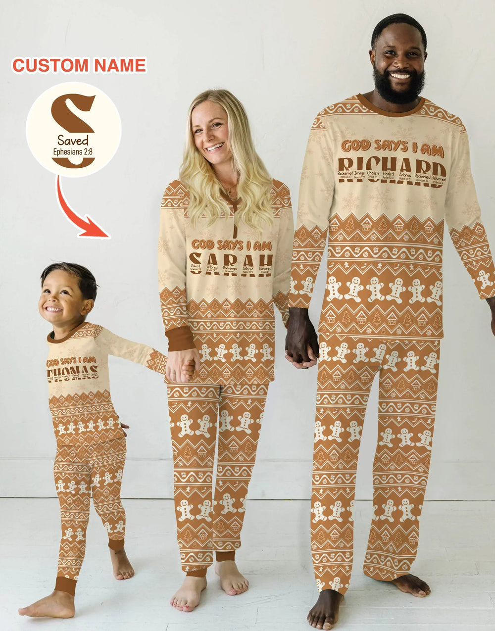 Personalized Ginger Bread God Says I Am Women Pajama Set , Personalized Ginger Bread God Says I Am Women Pajama Set - Only Shirt / S / Chocolate Brown