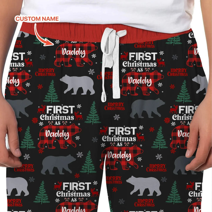 Custom Name Family Bear First Christmas Men's Pajama Set , Custom Name Family Bear First Christmas Men's Pajama Set - Only Shirt / XS