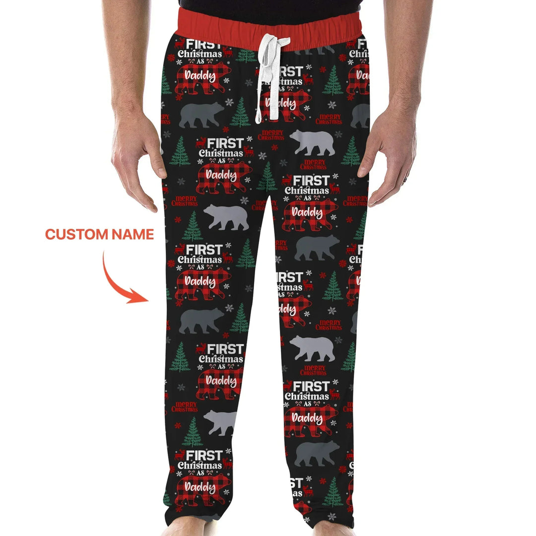 Custom Name Family Bear First Christmas Men's Pajama Set , Custom Name Family Bear First Christmas Men's Pajama Set - Only Shirt / XS