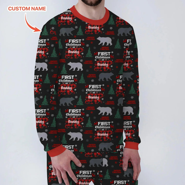 Custom Name Family Bear First Christmas Men's Pajama Set , Custom Name Family Bear First Christmas Men's Pajama Set - Only Shirt / XS