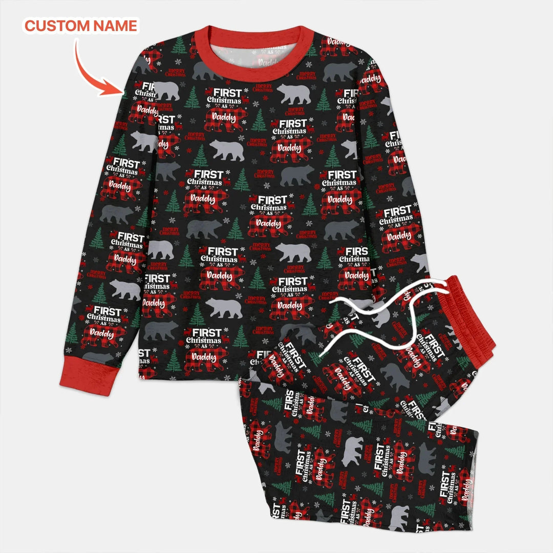 Custom Name Family Bear First Christmas Men's Pajama Set , Custom Name Family Bear First Christmas Men's Pajama Set - Combo Shirt & Pants / XS