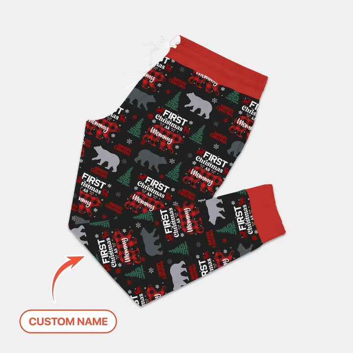 Custom Name Family Bear First Christmas Women Pajama Set , Custom Name Family Bear First Christmas Women Pajama Set - Only Shirt / S