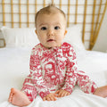 Family Christmas Chinoiserie Pajama Convertible Zippy , Family Christmas Chinoiserie Pajama Convertible Zippy - 0-3M / Blue