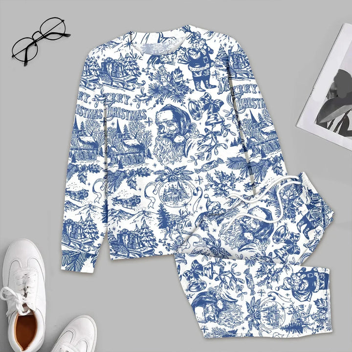Family Christmas Chinoiserie Pajama Custom Men's Pajama Set , Family Christmas Chinoiserie Pajama Custom Men's Pajama Set - Only Shirt / XS / Blue