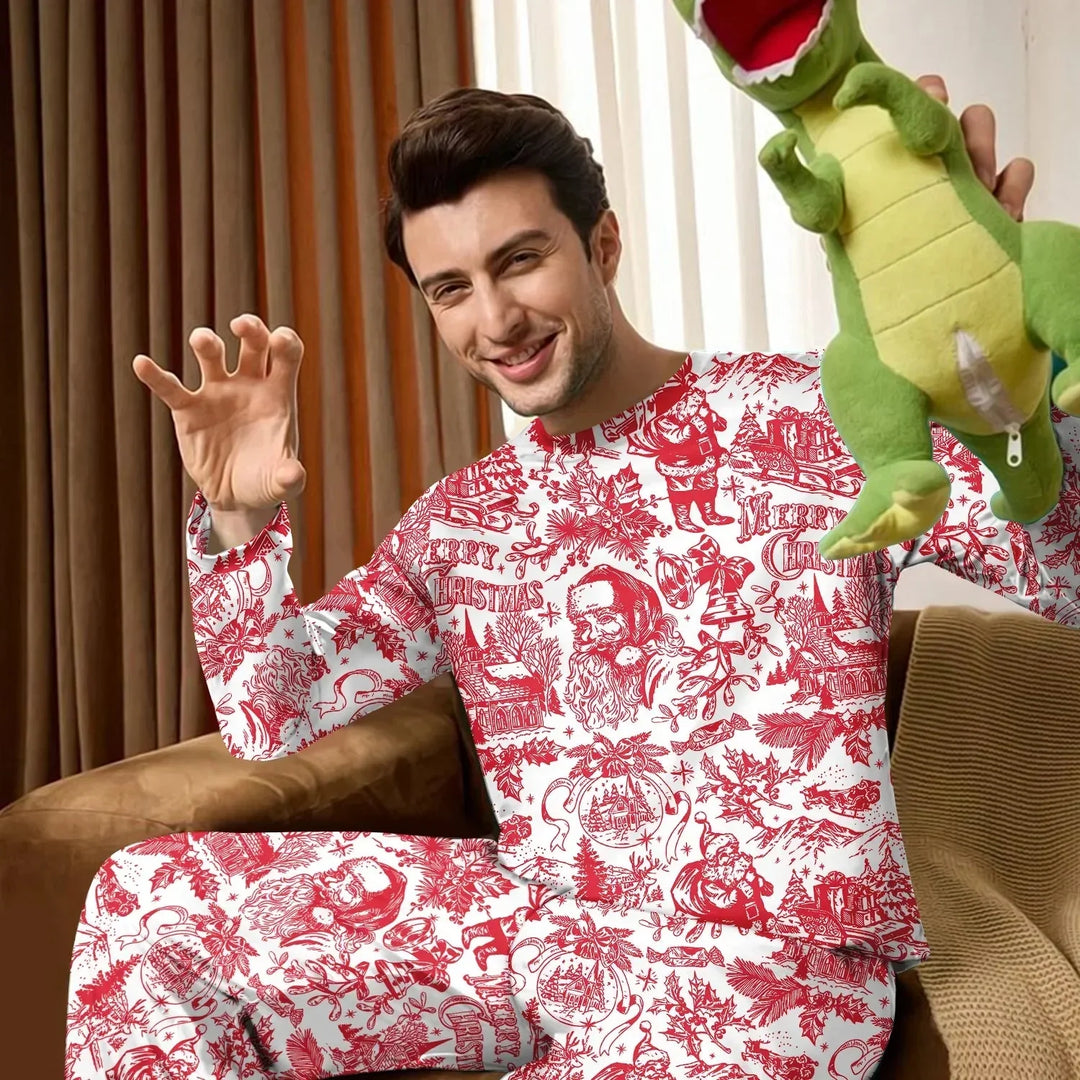 Family Christmas Chinoiserie Pajama Custom Men's Pajama Set , Family Christmas Chinoiserie Pajama Custom Men's Pajama Set - Only Shirt / XS / Blue