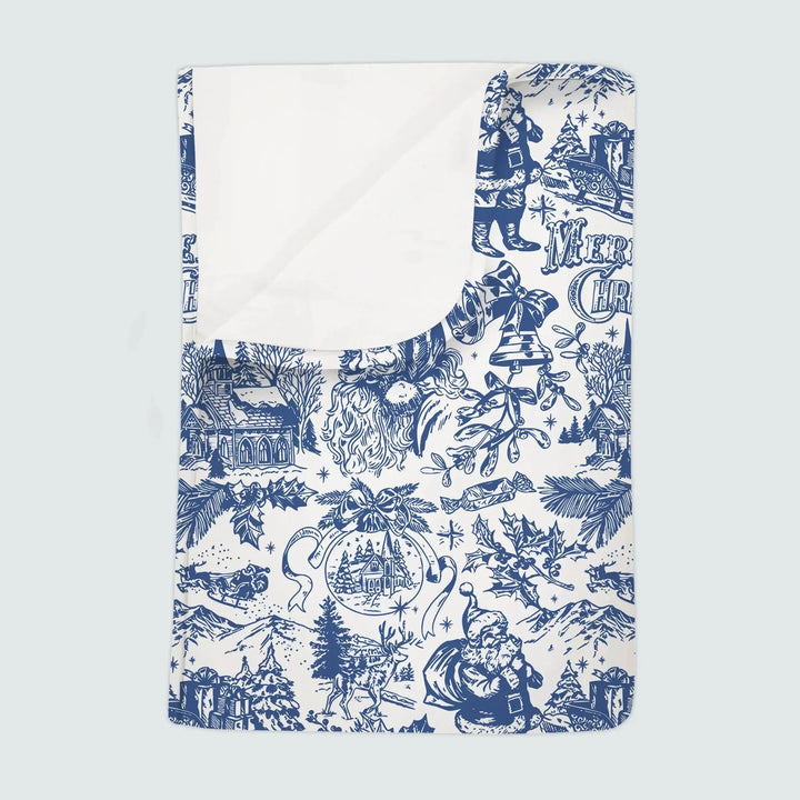 Family Christmas Chinoiserie Pajama Custom Toddler Blanket , Family Christmas Chinoiserie Pajama Custom Toddler Blanket - Red