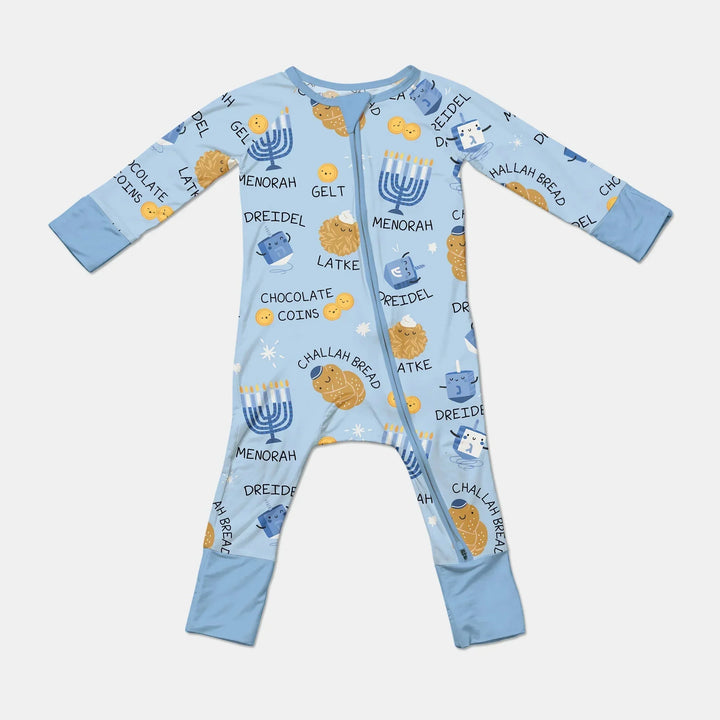 Family Hanukkah Matching Convertible Zippy , Family Hanukkah Matching Convertible Zippy - 0-3M / Blue