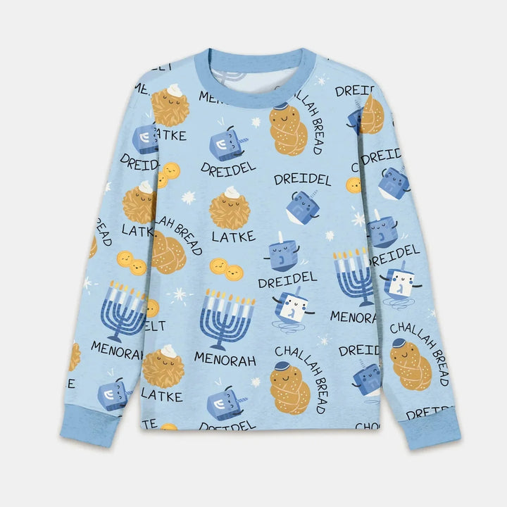 Family Hanukkah Matching Men's Pajama Set , Family Hanukkah Matching Men's Pajama Set - Only Shirt / XS / Blue