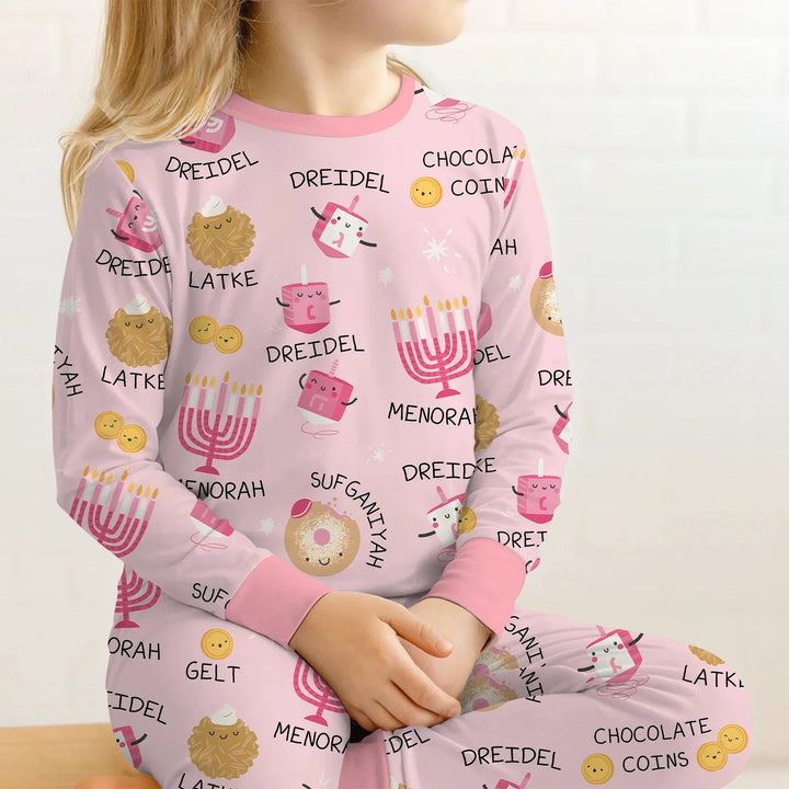 Family Hanukkah Matching Two Piece Long Sleeve Pajama Set , Family Hanukkah Matching Two Piece Long Sleeve Pajama Set - 12-18M / Blue