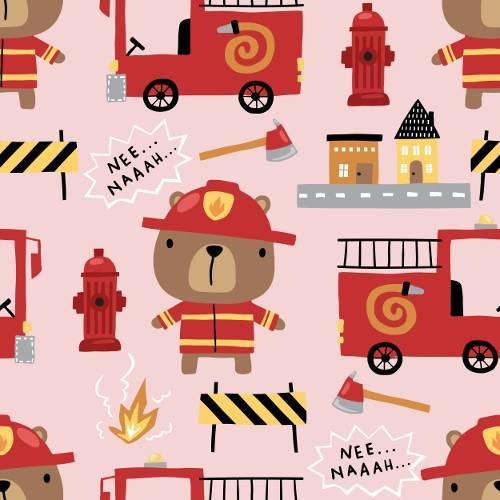 Firefighter Bears Convertible Zippered Romper , Firefighter Bears Convertible Zippered Romper - Newborn