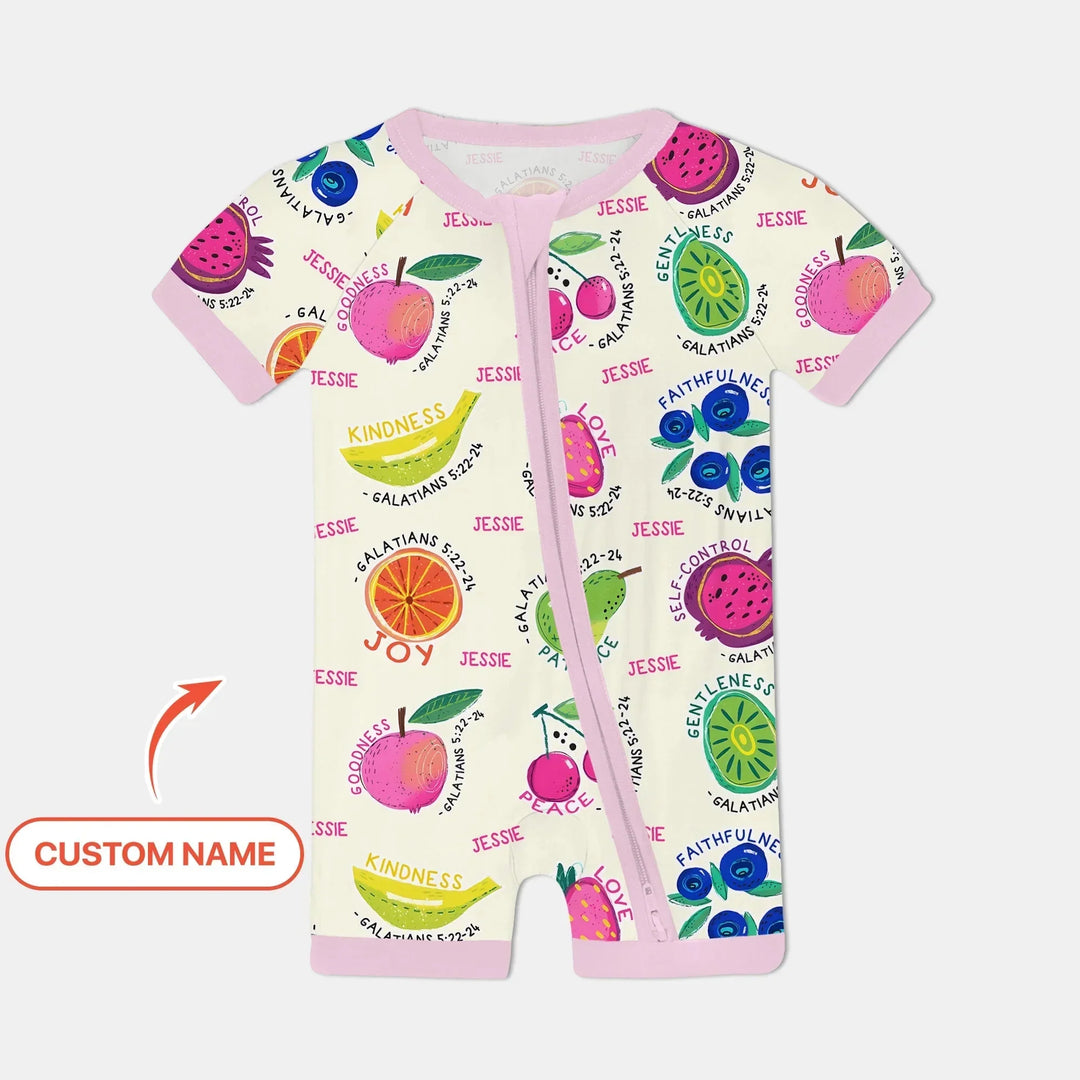 Fruit Of The Spirit Custom Name Shorty Zippy , Fruit Of The Spirit Custom Name Shorty Zippy - 0-3M