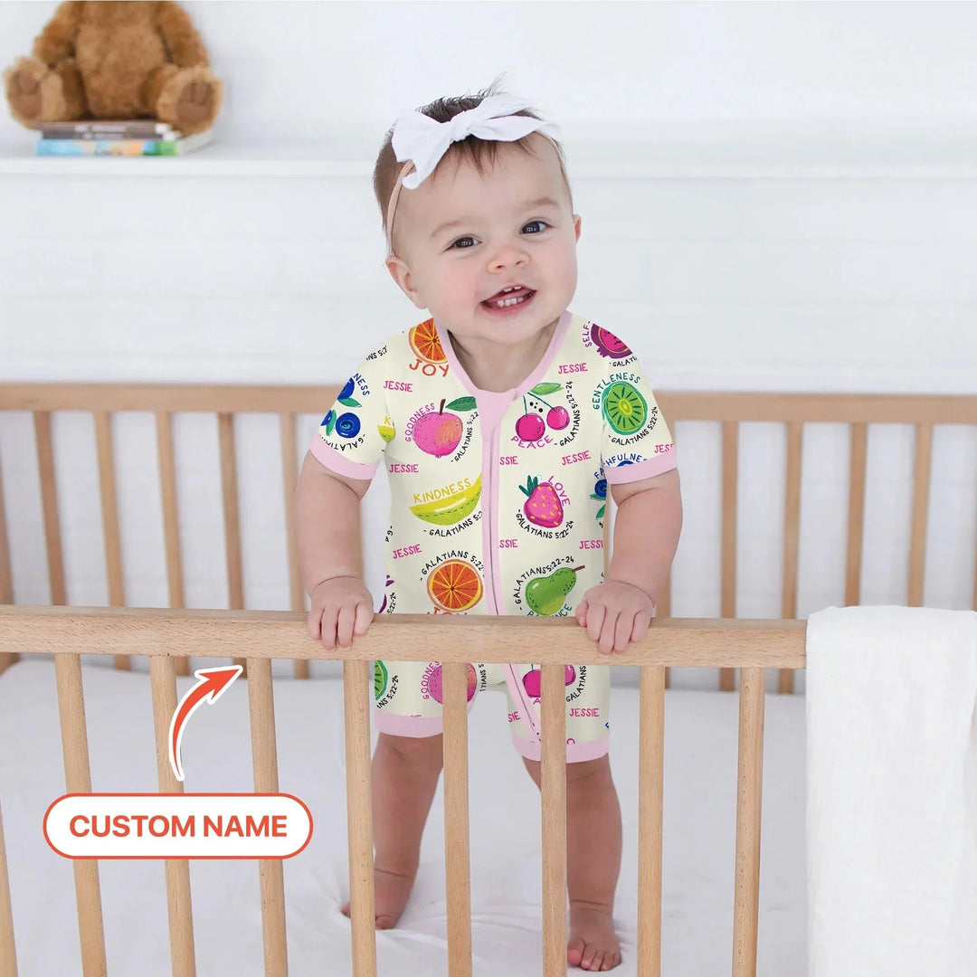 Fruit Of The Spirit Custom Name Shorty Zippy , Fruit Of The Spirit Custom Name Shorty Zippy - 0-3M