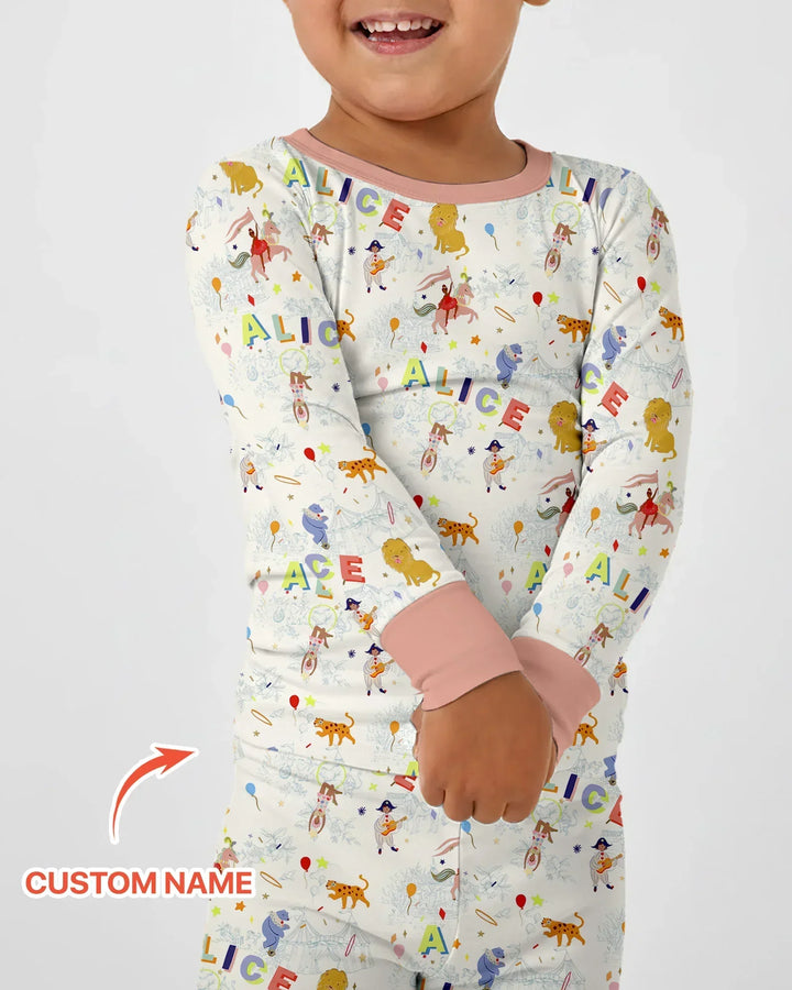 Zweiteiliges Langarm-Pyjama-Set mit Sommerfrüchten