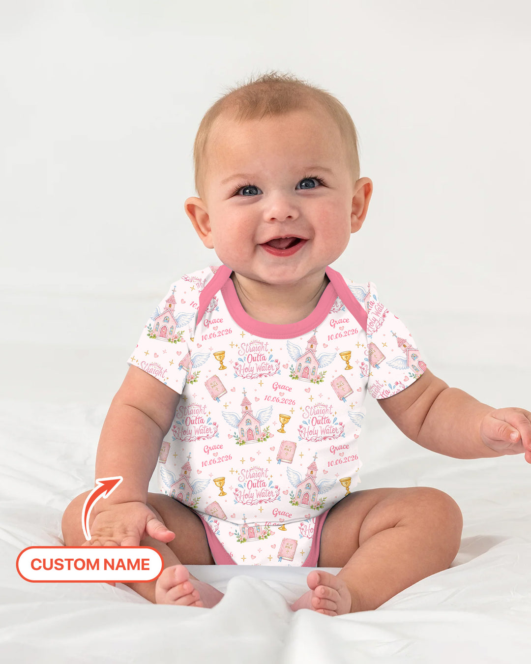 Gerippte Babykleidung mit individuellem Foto - Weich &amp; Skizzenhaft