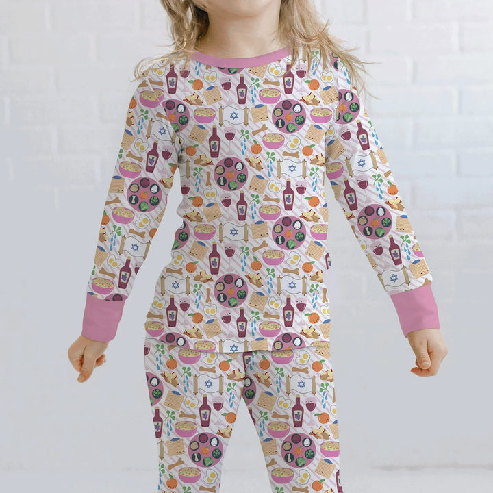 Passover Meal Bamboo Two Piece Long Sleeve Pajama Set