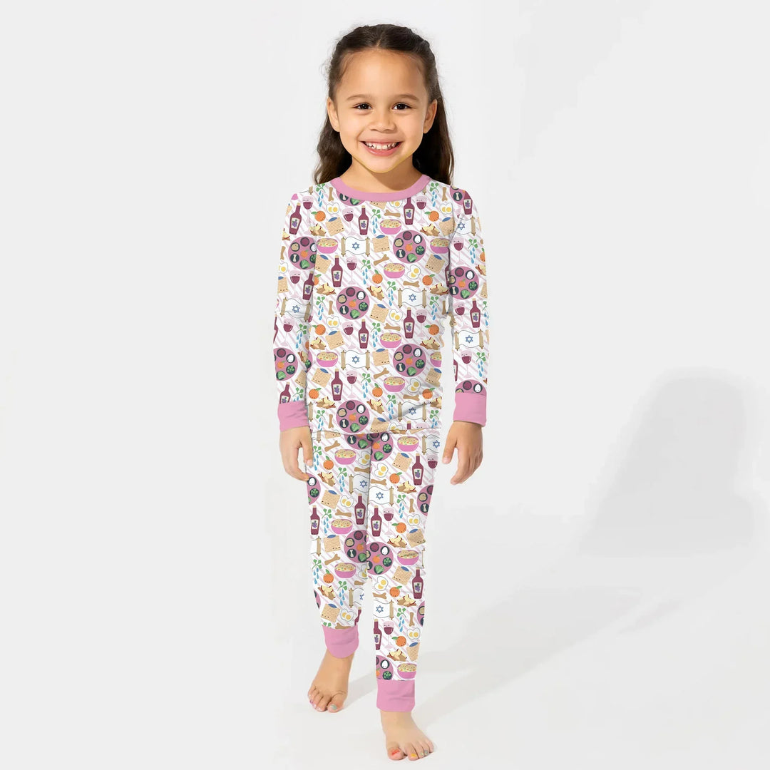 Passover Meal Bamboo Two Piece Long Sleeve Pajama Set
