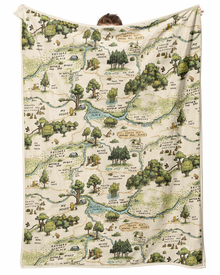 Classic Bear Maps Bamboo Blanket