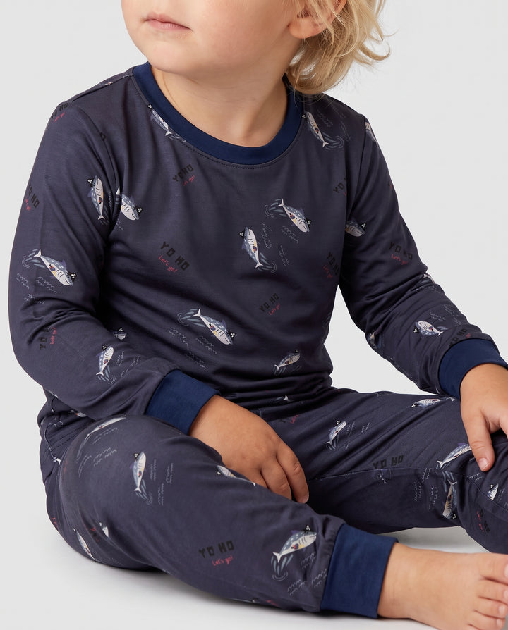 Yo Ho Squid Patrol Bamboo Two Piece Long Sleeve Pajama Set
