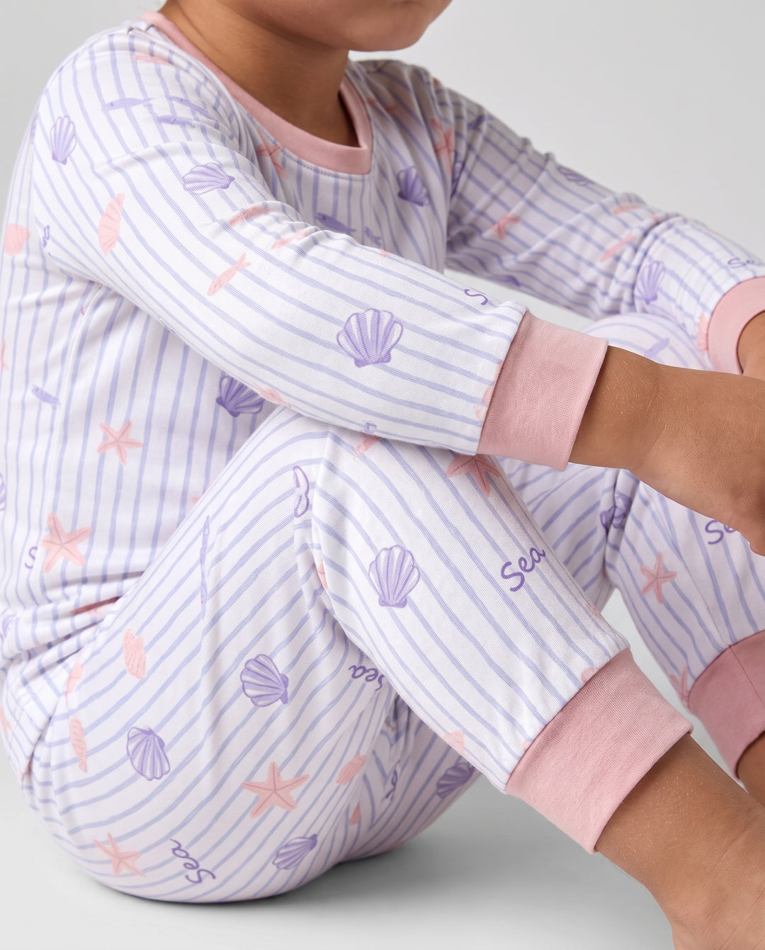 Blush Sea Garden Bamboo Two Piece Long Sleeve Pajama Set