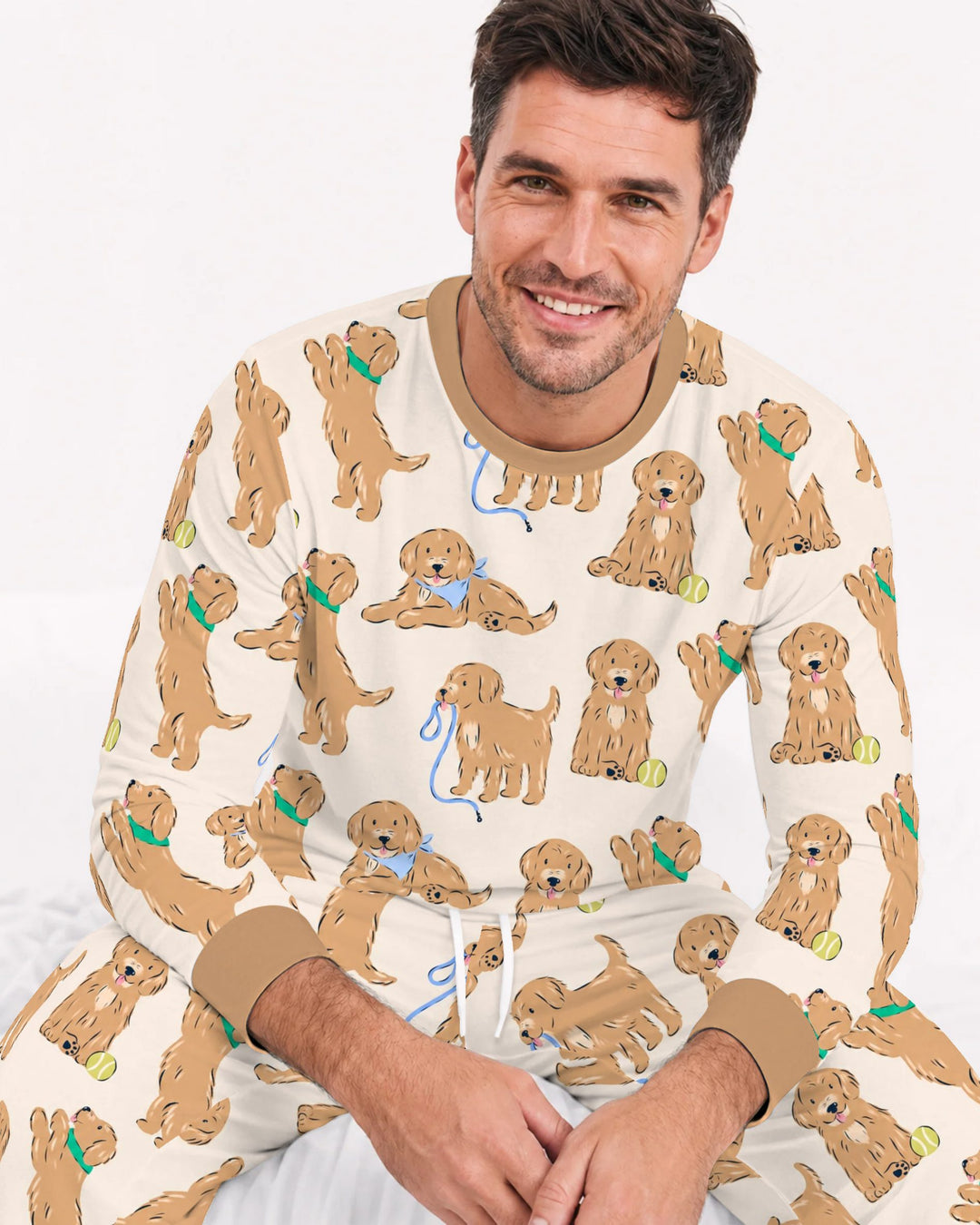 Golden Puppy Playtime Bamboo Men's Pajama Set