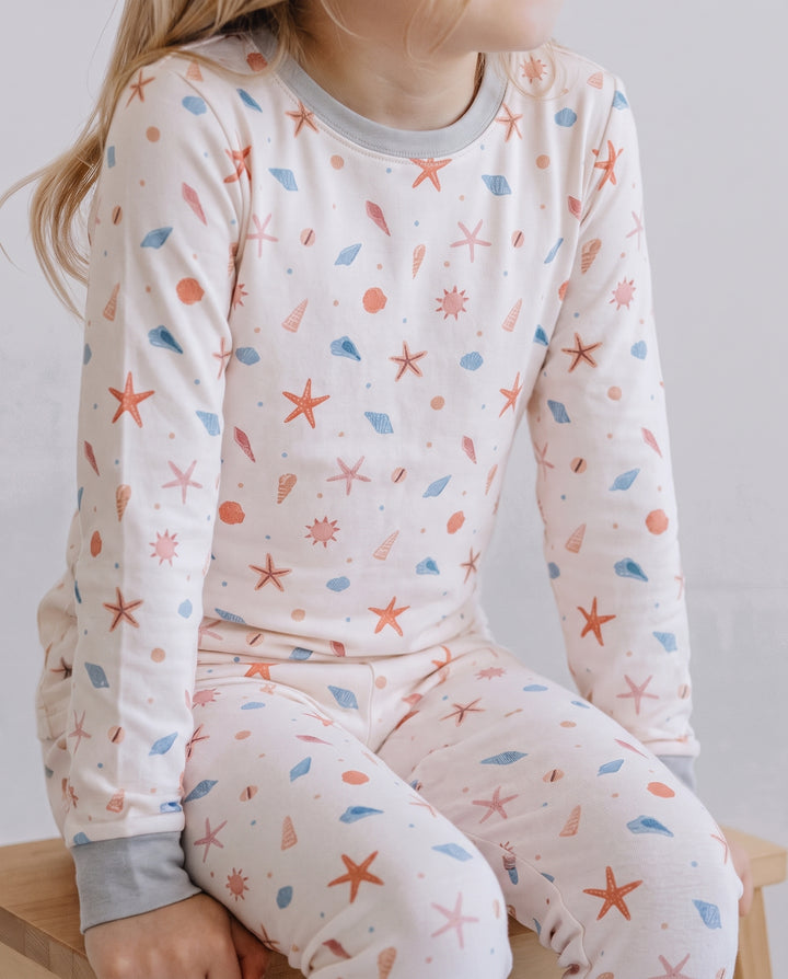 Seaside Treasure Toss Bamboo Two Piece Long Sleeve Pajama Set