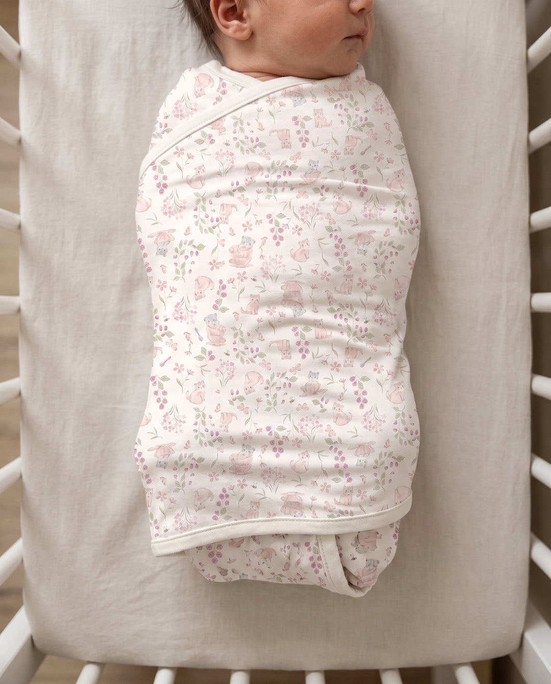 Berry Meadow Friends Bamboo Swaddle Blanket