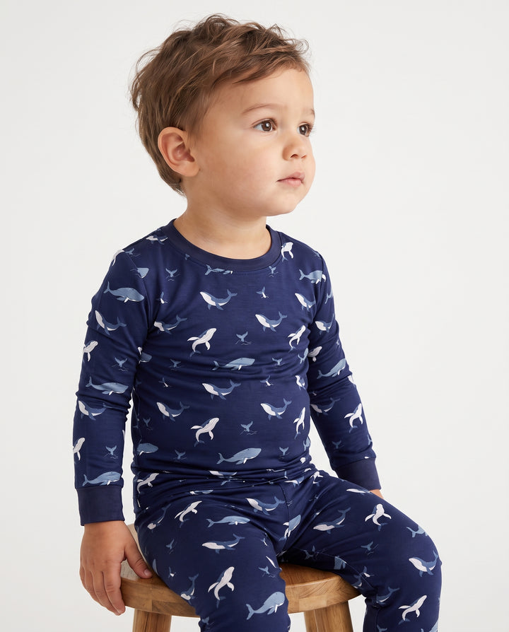 Tiny Whale Tide Bamboo Two Piece Long Sleeve Pajama Set