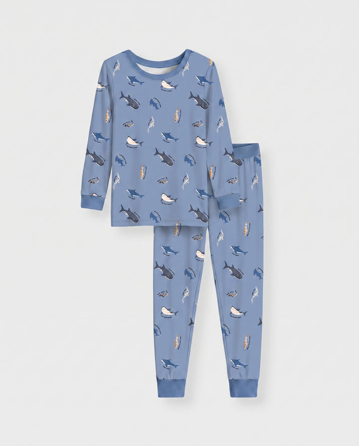 Shark Squad Sampler Bamboo Two Piece Long Sleeve Pajama Set