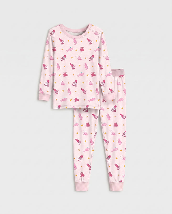 Pink Tide Treasures Bamboo Two Piece Long Sleeve Pajama Set
