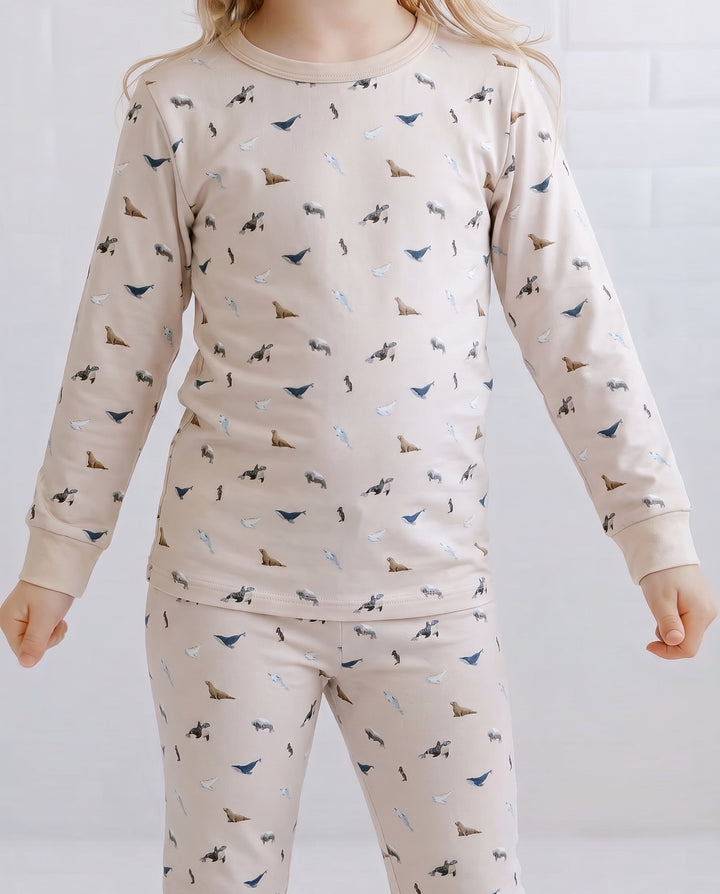 Arctic Ocean Friends Bamboo Two Piece Long Sleeve Pajama Set