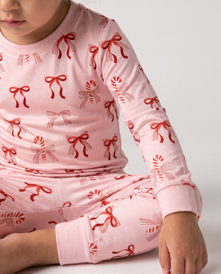 Christmas Bamboo Waffle Bamboo Two Piece Long Sleeve Pajama Set