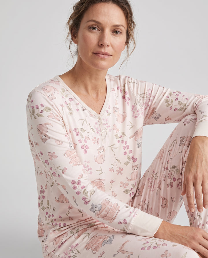 Berry Meadow Friends Bamboo Women Pajama Set