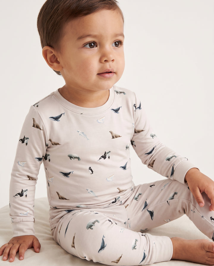Arctic Ocean Friends Bamboo Two Piece Long Sleeve Pajama Set
