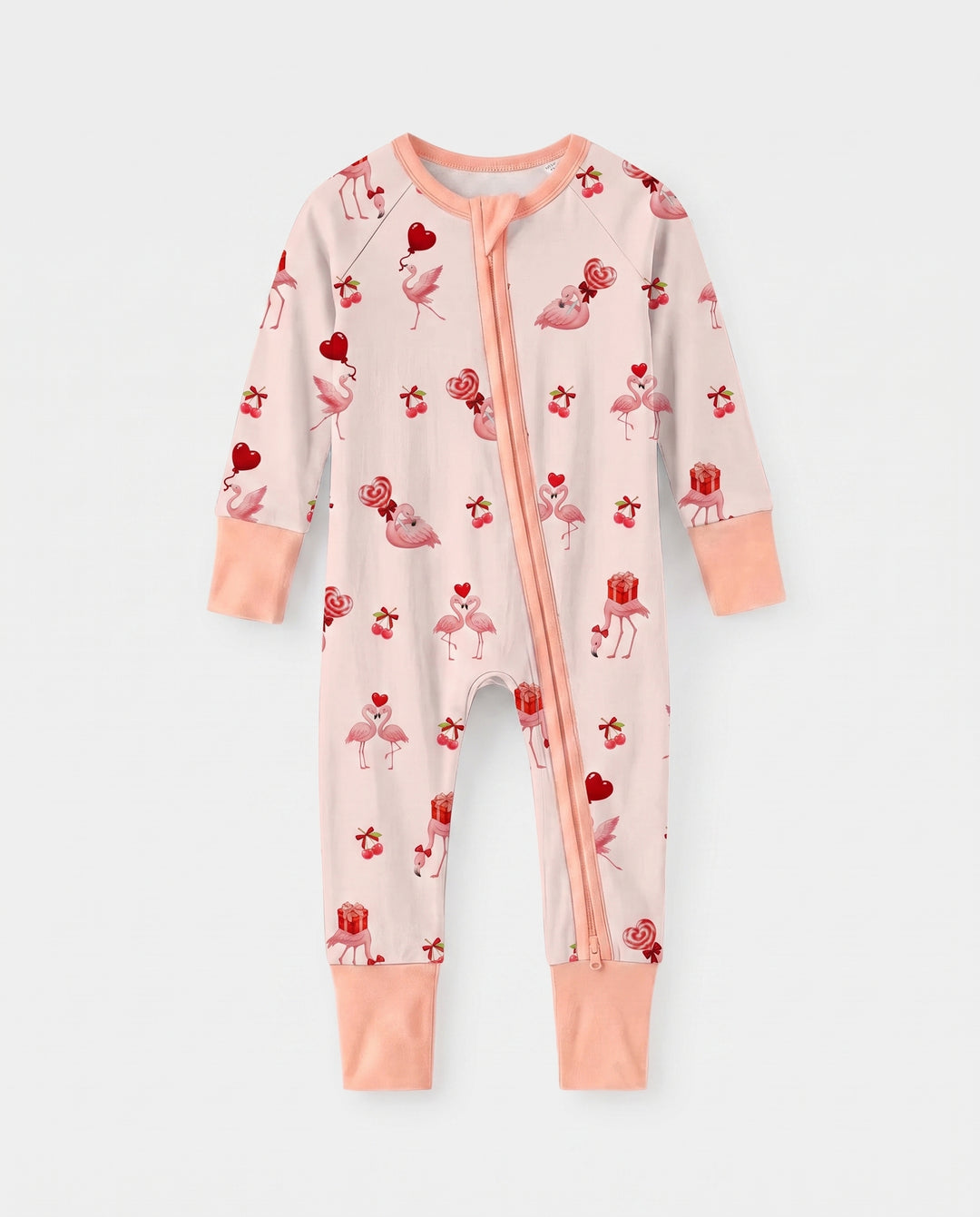Flamingo Sweethearts Bamboo Convertible Zipper Romper