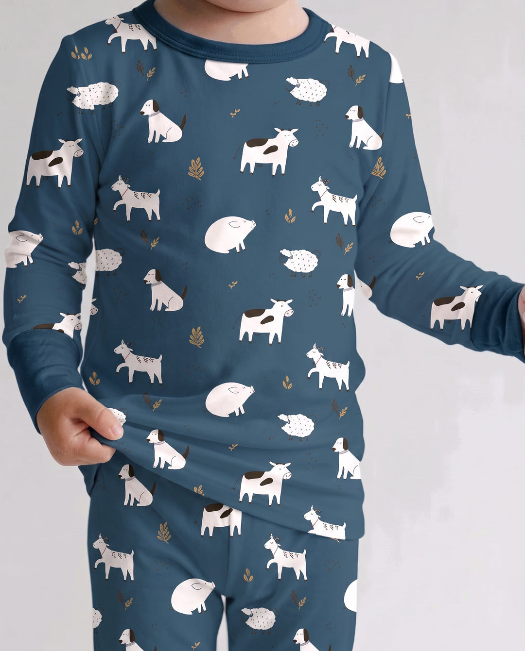 Tiny Farm Friends Bamboo Two Piece Long Sleeve Pajama Set