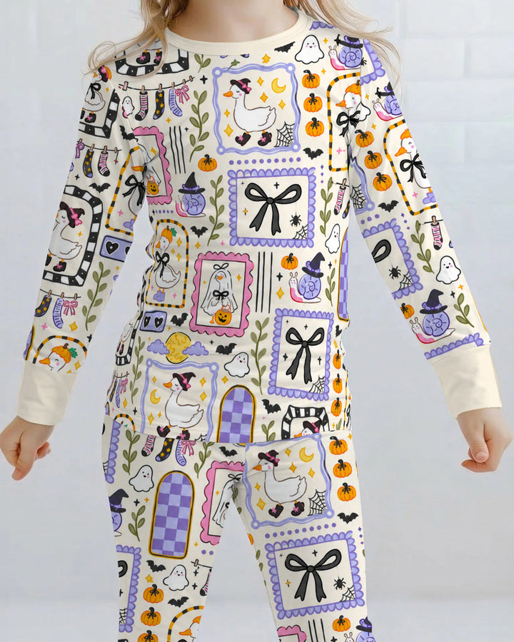 Witchy Goose Halloween Gallery Bamboo Two Piece Long Sleeve Pajama Set