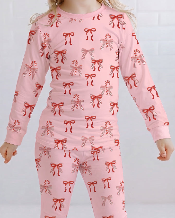 Christmas Bamboo Waffle Bamboo Two Piece Long Sleeve Pajama Set